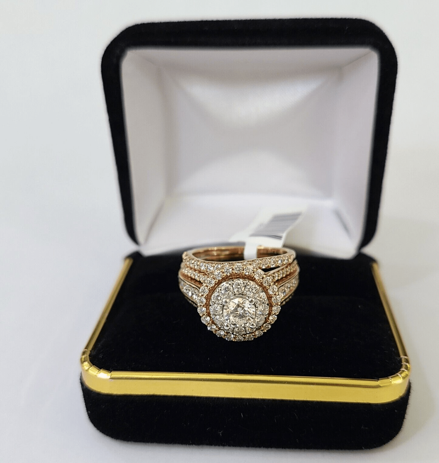 REAL 14k Rose Gold Diamond Ladies Ring Round Shape Women Engagement Wedding - GoldenlinQ